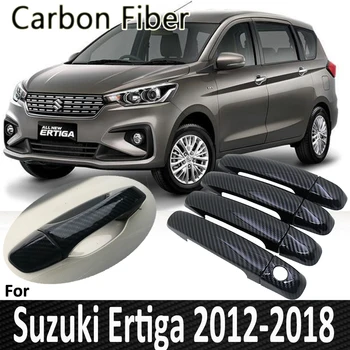 Fibra de Carbon negru pentru Suzuki Ertiga 2012 2013 2014 2015 2016 2017 2018 Auto Mânerul Ușii de Acoperire Decorare Autocolant Auto Dotari