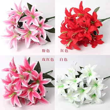 Fierbinte 50cm 2 Grămadă (10 cap/grup) Simulare de Flori de Crin de Flori Artificiale Decor de Mireasa Buchet de Flori de Nunta de Decorare