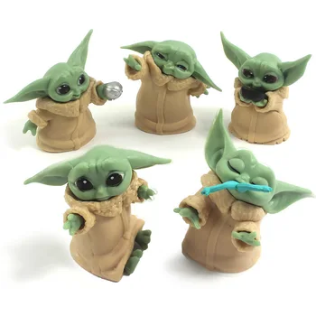 Fierbinte 5pcs Star Wars Copilul Yoda figurina Jucarie Yoda Breloc Star Wars Cifrele Jucării de Crăciun Cadouri Accesorii Pentru Copii