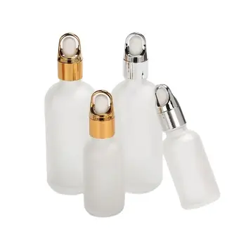 Flacon de Sticlă mată Dropper Sticle de 50ML 100ML Capac de Argint de Aur Capac Cosmetice, Ambalaje Goale, Sticle de Ulei Esențial 15 buc/Lot