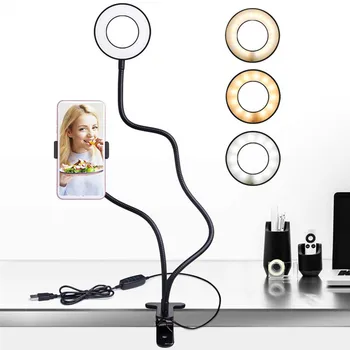 Flexibil lumina de Noapte Cu Telefon Clip Titularul Leneș Suport Lampa de Birou LED-uri de Lumină Pentru Live Stream Dormitor, Birou, Bucatarie, Baie