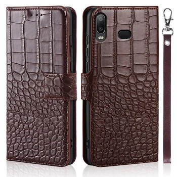 Flip Caz de Telefon Pentru Samsung Galaxy A6S SM-G6200 Acopere Cazurile Textura de Crocodil Piele de Lux Coque Portofel Capa Titularului Cardului