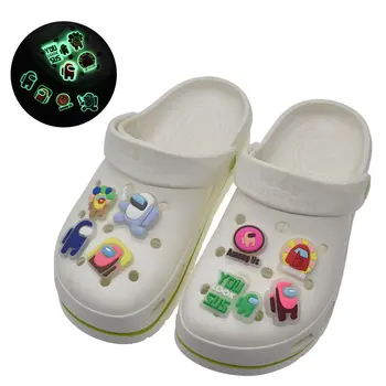 Fluorescente Desene animate Pantofi Farmece PVC Moale jibz pentru Croc Accesorii Luminoase, Pantofi, accesorii pentru Copil gaura de Pantofi Cataramă farmece design