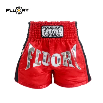 FLUORY MTSF30 de sex masculin și de sex feminin muay thai shorts competiție de box pantaloni customed kick thai trunchiuri /mma pantaloni scurți