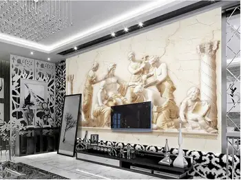 Foto personalizat imagini de fundal 3d tv de perete de hârtie Europene sculptura in relief figurile în camera de zi TV stabilirea perete tablouri decor