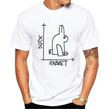 FPACE Rața-Iepure iluzie optică Man T-Shirt Simplu Linii Imprimate Tricouri Maneca Scurta tricouri Cool Amuzant Esential de Tee