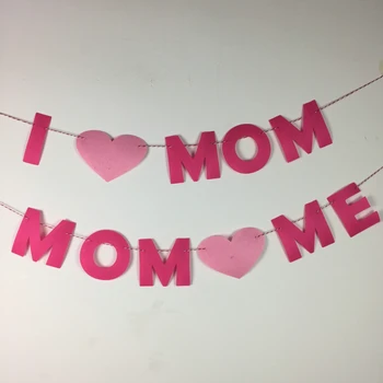 Freeshipping Fericit ziua mamei iubesc mama party banner decorare consumabile simțit fabic