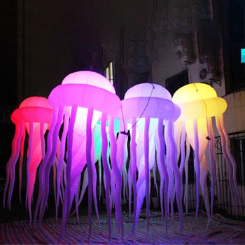 Gonflabile LED Decor Agățat de Meduze D1.5 x H2.5 m Stralucitoare cu 16 Culori pentru Hol Petrecere de Nunta Etapă Decoratiuni