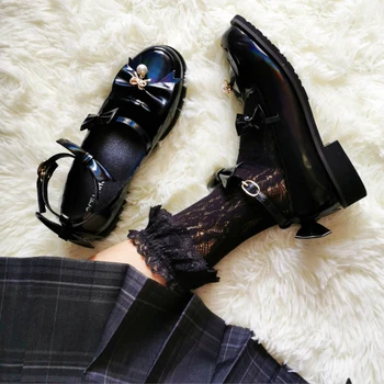 Gothic Lolita Pantofi Femei Dulce Pantofi Dantelă Uniformă Școlară Pantofi Kawaii Femei Drăguț Japoneză Lolita Fete Pantofi De Sex Feminin De Mari Dimensiuni 41