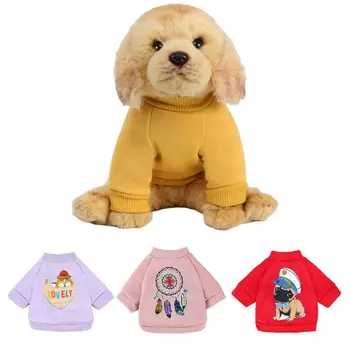Haine de iarna Câine tricou Moale Cald Vesta de Desene animate Gât T-shirt Pentru Mediu Mic Câini, animale de Companie Hoodie Coat Haine de Câine