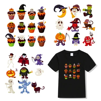 Halloween fericit Patch-uri de Dovleac Tort Autocolante Fantomă pentru Copii de Fier pe Transferuri pentru Haine, T-shirt Transfer de Căldură Aplicatii