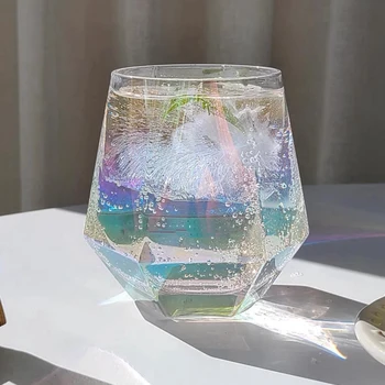 Hexagonale Pahar de 300Ml Cocktail de Whisky de Sticlă Rezistent La Înaltă Temperatură Scăzută Îngroșat de Bază Pentru a Preveni Răsturnarea Cana de Apa