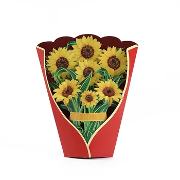 Hârtie -Up Carduri, Floarea-soarelui Buchet de Flori 3D -up Felicitari pentru Mama de Ziua mamei Felicitări Toate Ocaziile