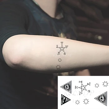 Impermeabil Tatuaj Temporar Autocolant Triunghi Ochi Sun Star Totem Element Fals Tatuaj Flash Tatuaj pentru Copii Barbati Femei