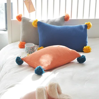 INS Nordic franjuri solidă tricot capac pernă de partid colorat decorare cuplu capacul perna pat, canapea, scaun auto lombare față de pernă