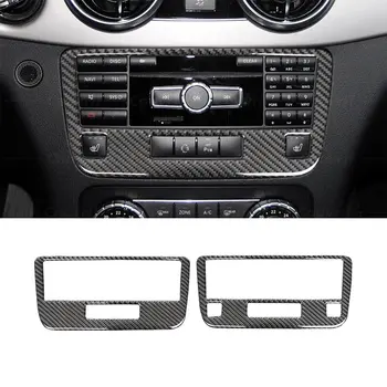Interior din Fibra de Carbon Capacul Central de Control CD Butonul Panou Decorativ Autocolant Pentru Mercedes-Benz GLK X204 2008-2015 Accesorii