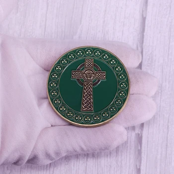 Irlandez Nod trifoi norocos cruce monedă religioase colectie