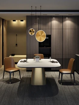 Italiană minimalist masă și scaun combinație Nordic minimalist modern, Hong Kong-stil lux de lumină mari și mici apar