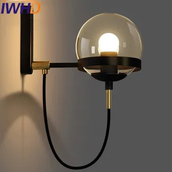 IWHD Minge de Sticlă Industriale Epocă Tranșee de Perete LED Corpuri de iluminat Restaurant Dormitor Retro Lămpi de Perete Aplicatiile de Iluminat