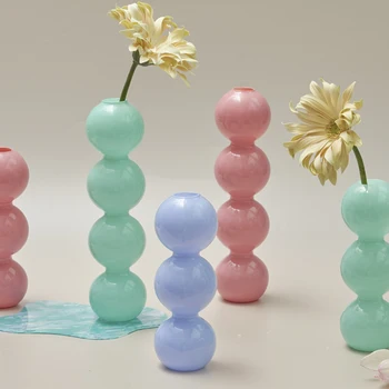 Jad Culoare bule vaza creative mic stand de flori de sticlă, vaze decorative vaza decor acasă accesorii pentru camera de zi