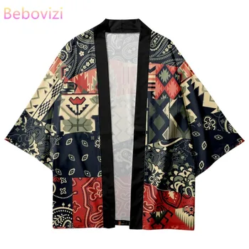 Japoneze Caju Flori Vintage Kimono Cosplay Bărbați Femei Cardigan Halat De Vară Yukata Haori Asiatice Tradiționale De Îmbrăcăminte