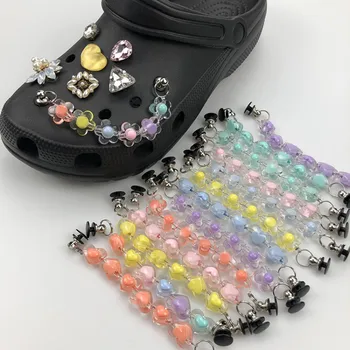 Jeleu colorate Petale de Lanț Gaura Pantofi Farmece Accesorii Pentru Croc Pantofi Bucklecute Forma de Inima Pantofi Floare de Pantofi DIY Decoratiuni