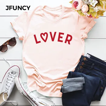 JFUNCY Bumbac T-Shirt Nouă Scrisoare de Imprimare Femeie Tricou Supradimensionat Femei Tricou Femei Maneca Scurta Vara Topuri Mujer