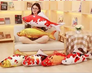 Jucărie de pluș creativ Simulare de Aur Arowana cushiono pește crap canapea perna perna perna cadou de ziua de nastere