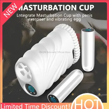 Jucărie sexuală pentru Bărbați 18+ Masculin Masturbator Pompa pentru Penis Vibrator Adult Exercițiu de Anduranță Vagin Artificial Penis Întârziere Formator pentru Adulți