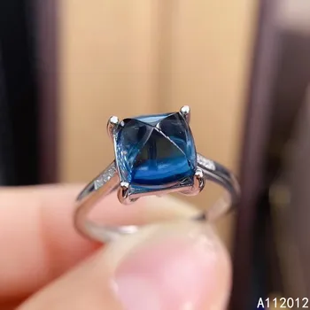KJJEAXCMY bijuterii fine natural blue topaz argint 925 moda noua, femeilor inel de piatră prețioasă test de suport cu cutie