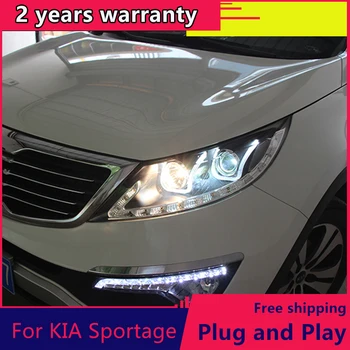 KOWELL Styling Auto Pentru KIA SPORTAGE R Faruri cu LED-uri Faruri cu dublu U DRL Bi-Xenon Obiectiv ASCUNS Accesorii Auto