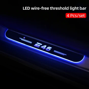 LED Pedala de bun venit Masina Scuff Placa Pedala Pragului de Ușă Cale de Lumină Pentru BMW E36 E46 Seria 3 E38 E39 5 & 7 Accesorii de Interior
