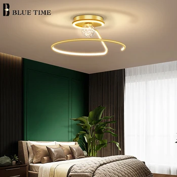 LED simplu Candelabre de Interior Decor Candelabru Lămpi pentru Camera de zi Dormitor Sufragerie Bucatarie Iluminat Acasă Luciu Negru si Aur