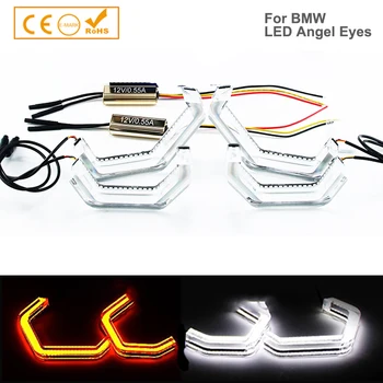 LED-uri albe Angel eyes Halo Inele de Cristal Dublu Huse Pentru BMW M4 F80 F81 82 F83 F30 F31 F32 F34 E90 E91 E92