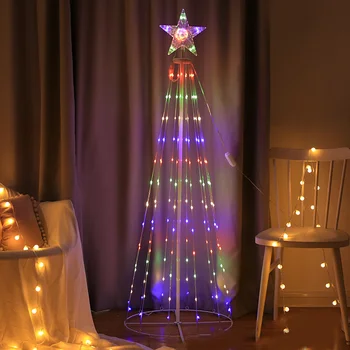 LED-uri de Cinci Stele a subliniat Cascada Lampa de Gradina Gazon Stea Pomul de Crăciun Lumina SUA/UE Plug/USB Pentru Crăciun Decor în aer liber