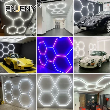 Led-uri de tip Fagure Hexagonal Hexagonal-grila de Lumină Plafon Detaliază Lampă de Atelier de Reparații Auto de Frumusete de Spălare de Stația de Garaj