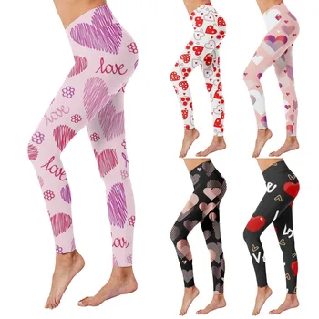 Lenjerie de corp pentru Femei de Ziua Îndrăgostiților de Imprimare de Înaltă Talie Pantaloni de Yoga Pentru Femei Dresuri Băiat pantaloni Scurți pentru Bărbați Chiloți