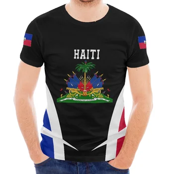 Liber Casual cu Mânecă Scurtă T-Shirt 2022 Vara Negru Plus Dimensiune Barbati O-Neck T-Shirt America de Nord Haitian Model de Imprimare de Top