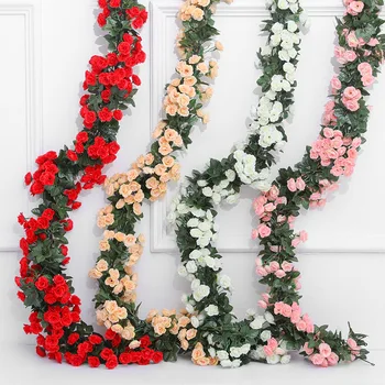 LuanQI 180CM Rose Flori Artificiale Ghirlanda pentru Nunta Cameră Decor de Primavara Toamna Grădină Arc Fals Plantelor de Viță de vie Livrare Rapida