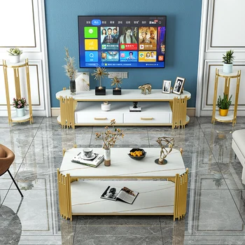Lumina de lux vânt rock board masă de ceai TV cabinet combinație de simplu și modern de familie cameră de zi cu TV cabinet de masă de ceai