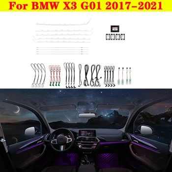 Lumină ambientală Set Decorativ cu LED Atmosfera Lampa de iluminat 11 culori Benzi Pentru BMW X3 G01 2017-2021 Ecran de control