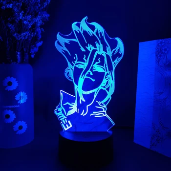 Manga Dr. STONE Ishigami Senkuu 3D Lampa de Noapte cu LED Figurine Anime Lumina Otaku Cadou Camera pentru Copii Decor de Vacanță Cadou Rece