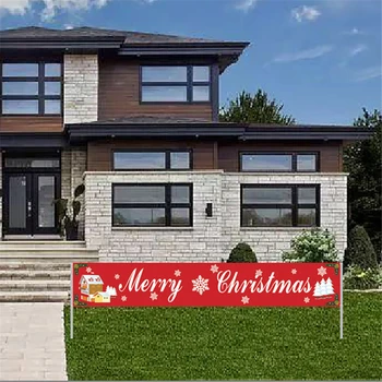 Mare Merry Christmas Banner Crăciun Banner Decor De Crăciun În Aer Liber Și În Interior Agățat Decor Petrecere De Craciun Decor Consumabile