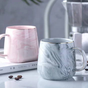 Marmorat Cani Ceramice Nordic Design Original Ceașcă De Cafea Cuplu Mic Dejun, Cana Pentru Ceai, Lapte, Fulgi De Ovăz Cadouri Creative Ocupa Drinkware