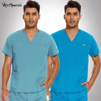 Mens Halat De Lucru Femei Sănătății Lucrătorilor Tricouri Salon De Frumusețe Haine De Asistenta Medicala Scrubs Bluze Bluza Medic Asistenta Medicala Uniformă
