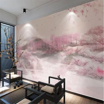 milofi noul stil chinezesc trei generații de zece mile peach blossom tv, canapea de fundal pictura pe perete