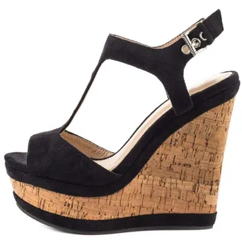 Minan Ser NOI, pentru Femei, sandale, 16cm Negru wedge sandale femei, sandale cu toc înalt, plus-size pantofi