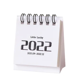 Mini Carte Calendaristic 2022 Desktop Decor Planul Calendar de Birou de birou de Birou Consumabile Student Papetărie Culoare Solidă WWO66