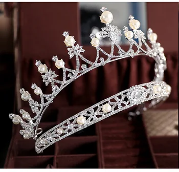 Mireasa pe cap Dublu-Strat Atmosferic Coroana Bentita Frumoasa Nunta Accesorii de Par de Nunta Coroana Accesorii Femei
