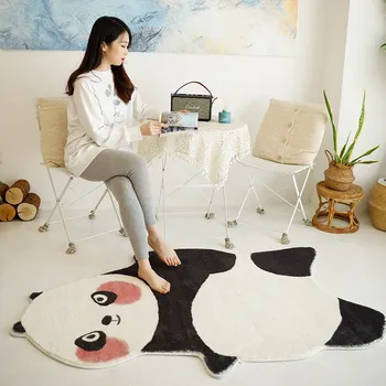 Moale Desene Animate Panda Covor Podea Mat Dormitor Poliester Covor Anti-Alunecare De Joacă Pentru Copii Saltea Nordic Living, Camera Pentru Copii Decor Sala